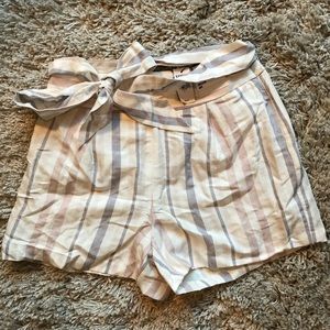 Express high waisted striped shorts